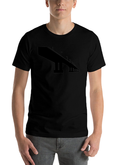 Abstract Bridge Graphic Black T-Shirt