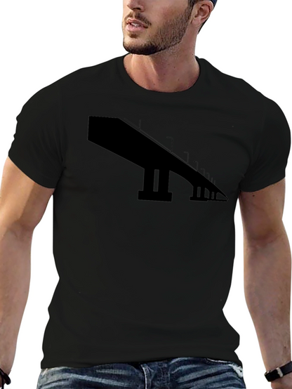 Abstract Bridge Graphic Black T-Shirt
