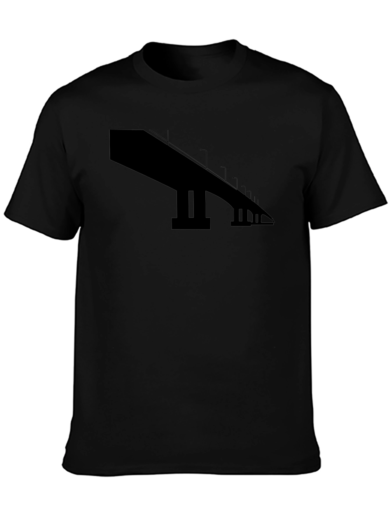 Abstract Bridge Graphic Black T-Shirt
