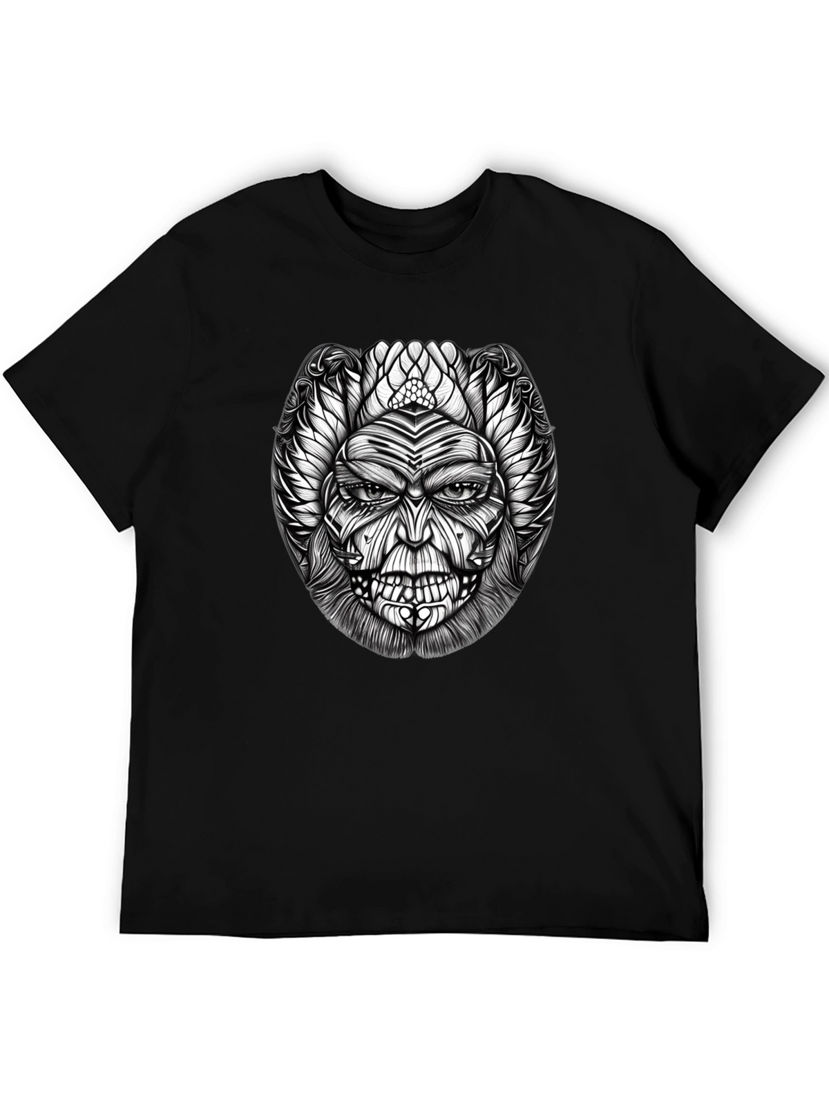 Unique Graphic Print Black T-Shirt