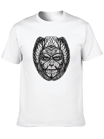 Unique Graphic Print Black T-Shirt
