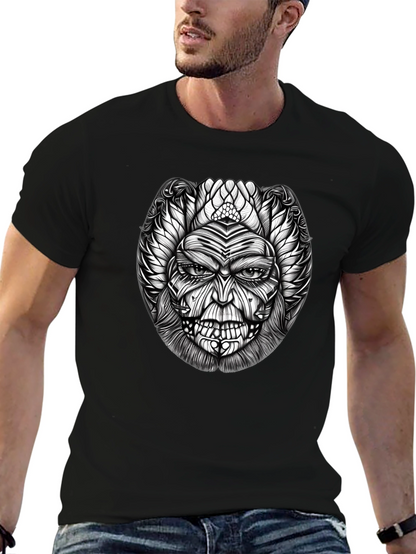 Unique Graphic Print Black T-Shirt
