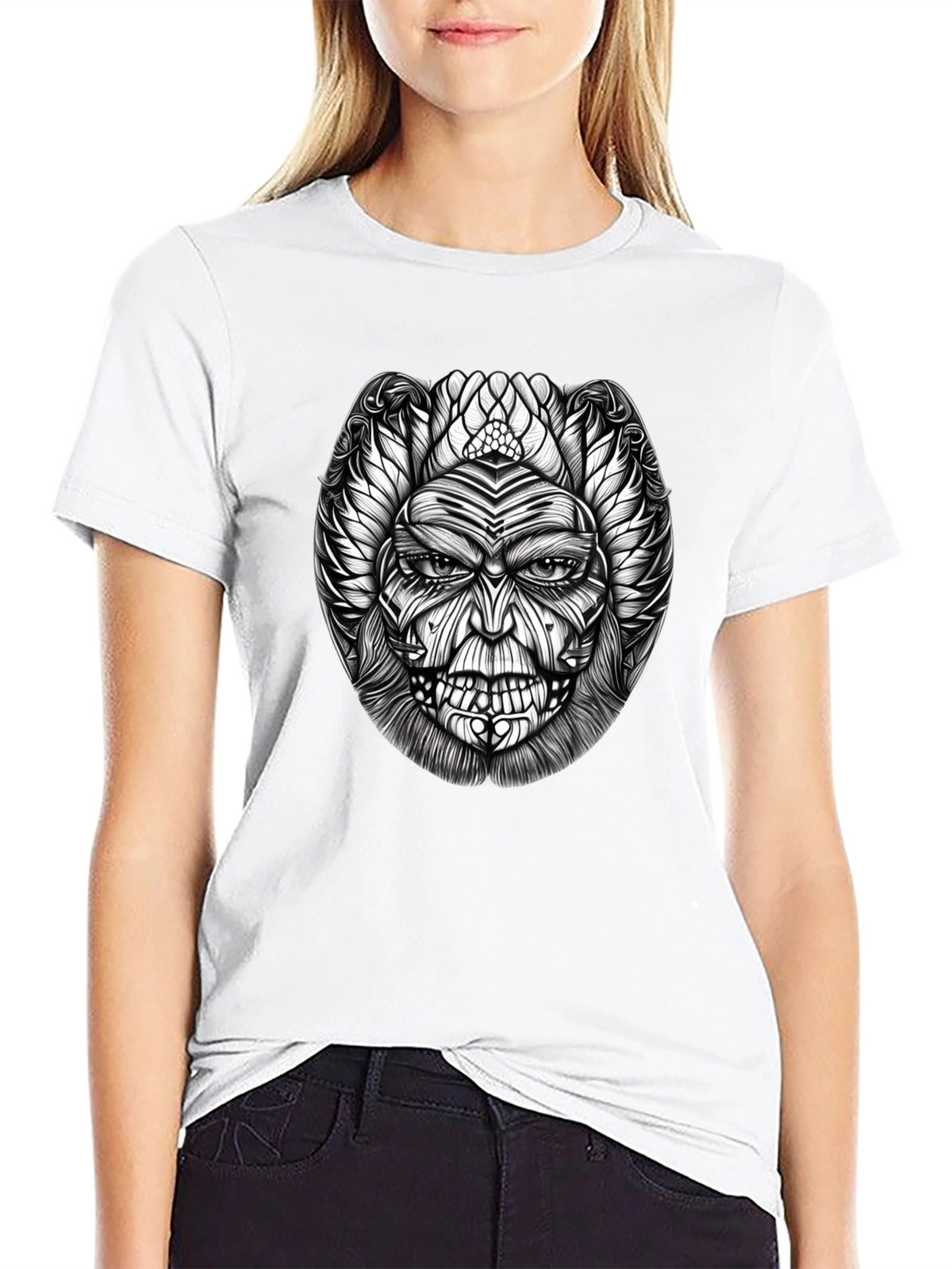 Unique Graphic Print Black T-Shirt