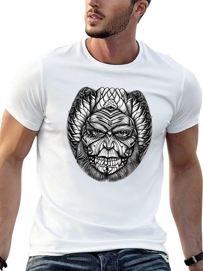 Unique Graphic Print Black T-Shirt