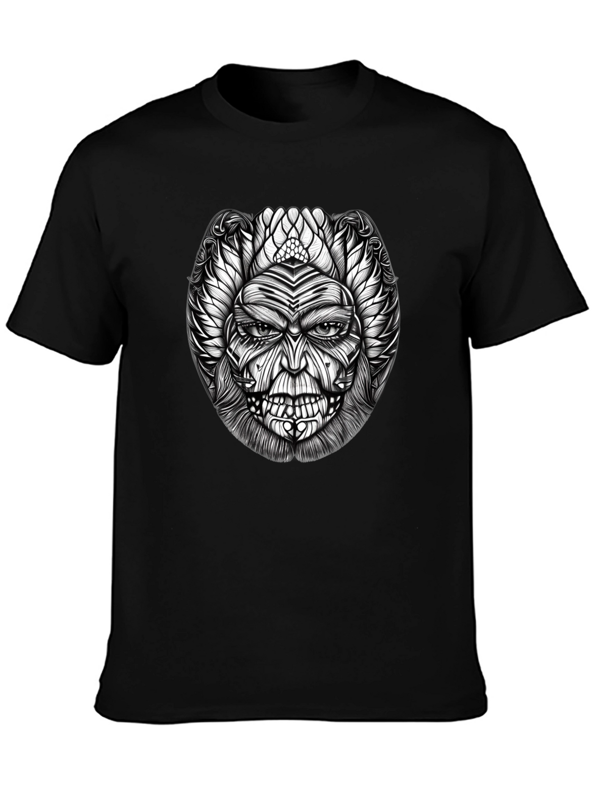 Unique Graphic Print Black T-Shirt