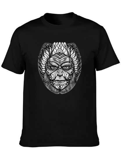 Unique Graphic Print Black T-Shirt