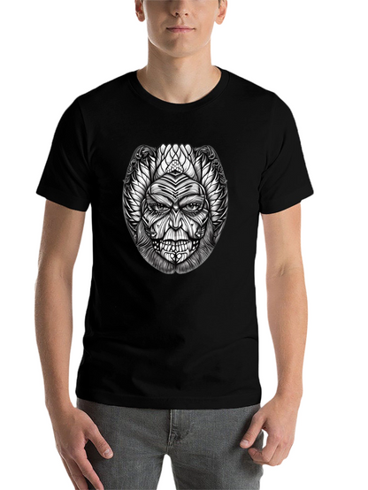 Unique Graphic Print Black T-Shirt