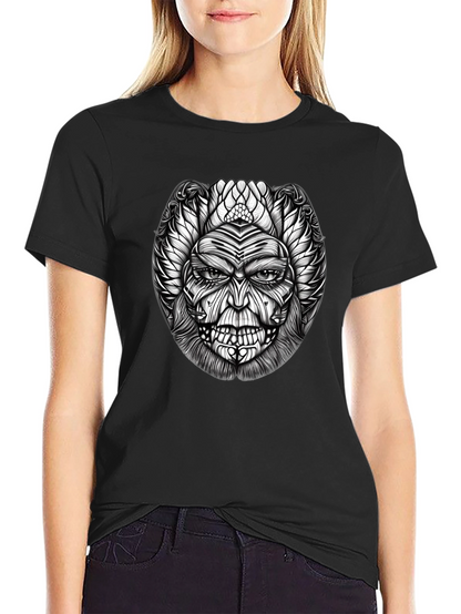 Unique Graphic Print Black T-Shirt