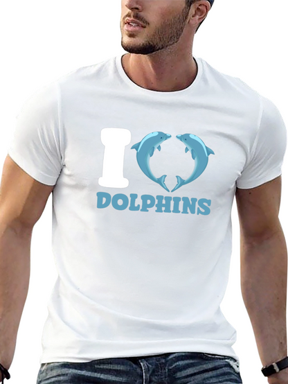 I Heart Dolphins Black Graphic Tee