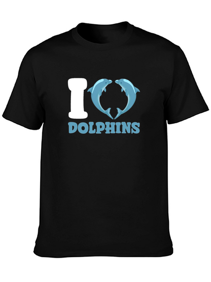 I Heart Dolphins Black Graphic Tee