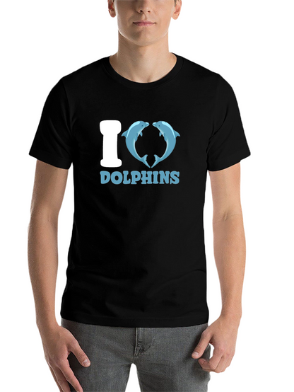 I Heart Dolphins Black Graphic Tee