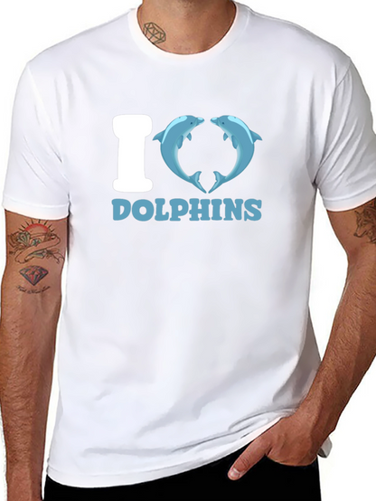 I Heart Dolphins Black Graphic Tee