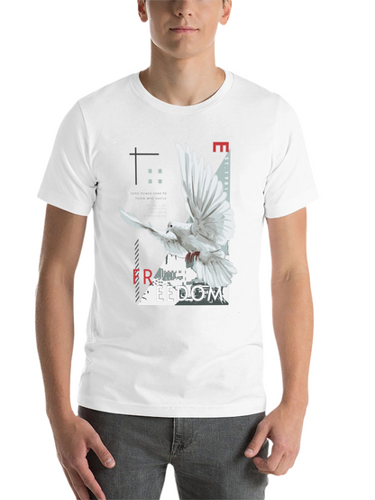 Freedom Dove Graphic Tee - Black Cotton Blend T-Shirt