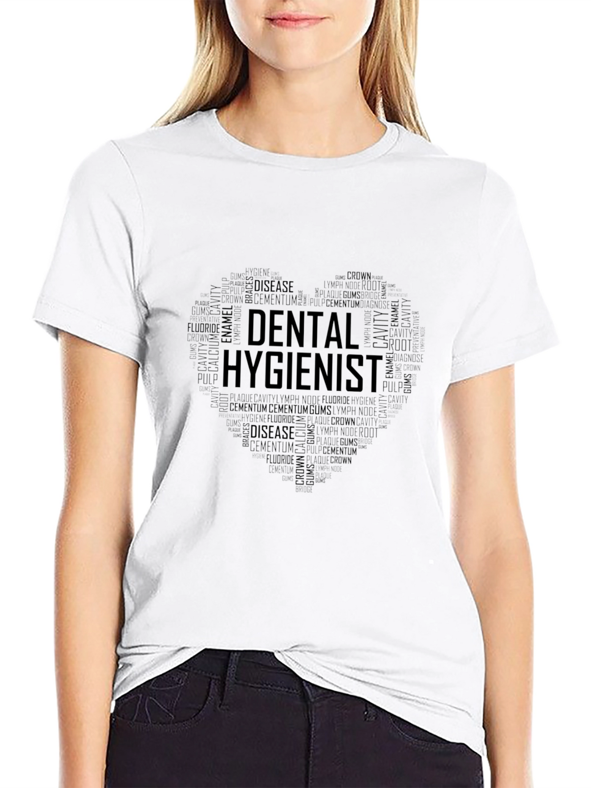 Dental Hygienist Heart Word Art T-Shirt