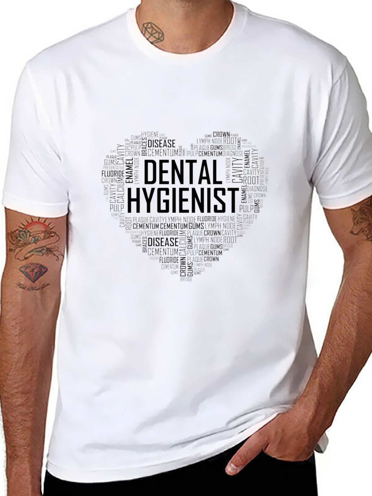 Dental Hygienist Heart Word Art T-Shirt