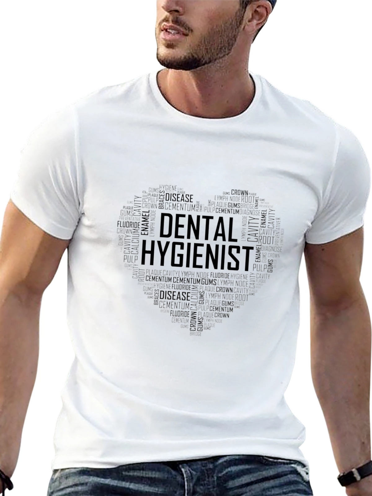 Dental Hygienist Heart Word Art T-Shirt