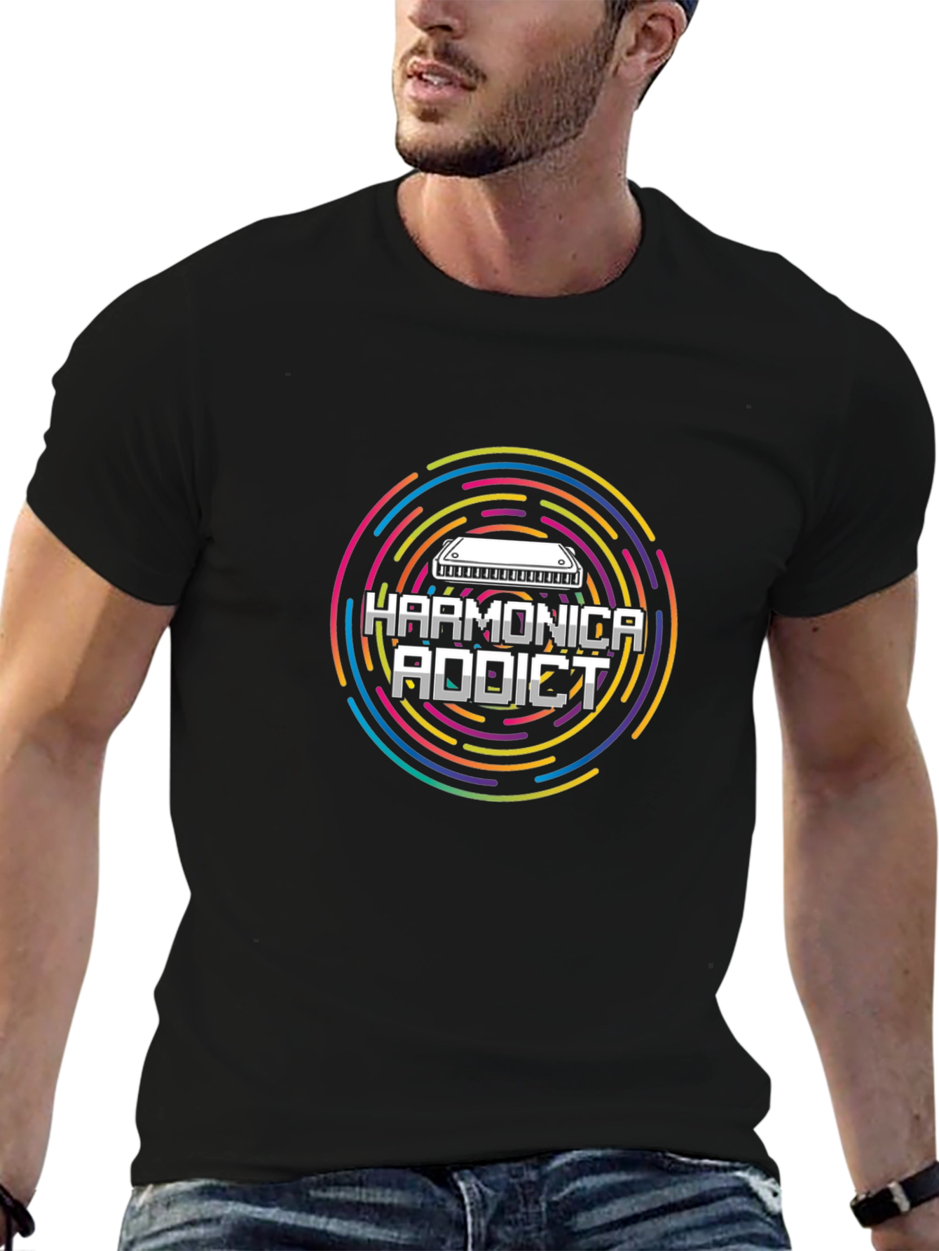 Harmonica Addict Tee - Music Lover Gift