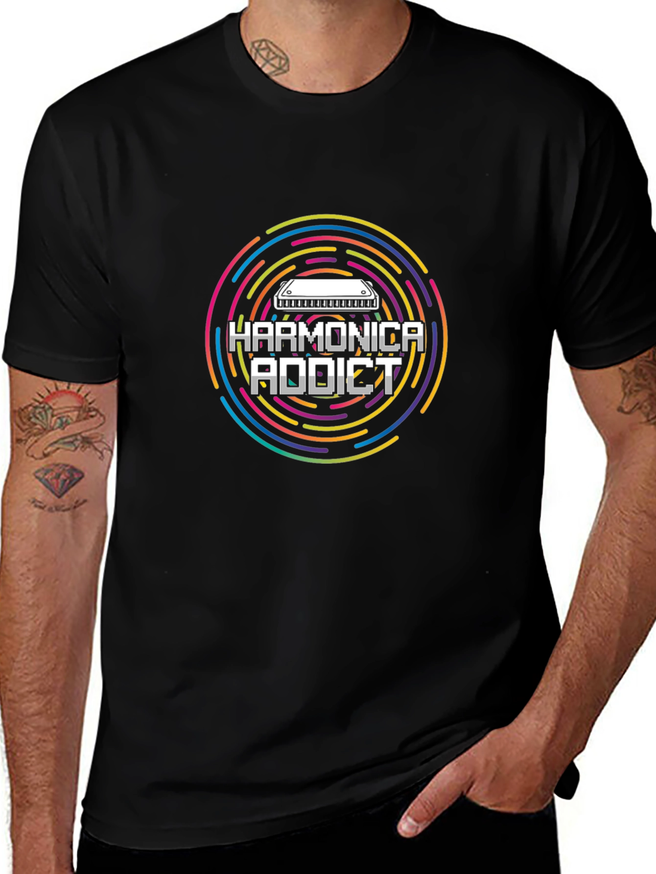 Harmonica Addict Tee - Music Lover Gift