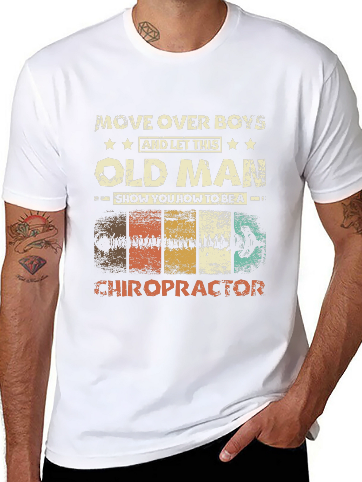 Old Man Chiropractor Graphic T-Shirt
