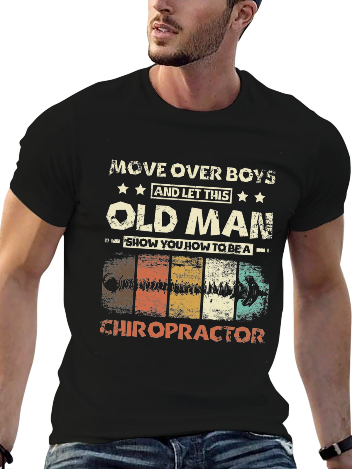 Old Man Chiropractor Graphic T-Shirt