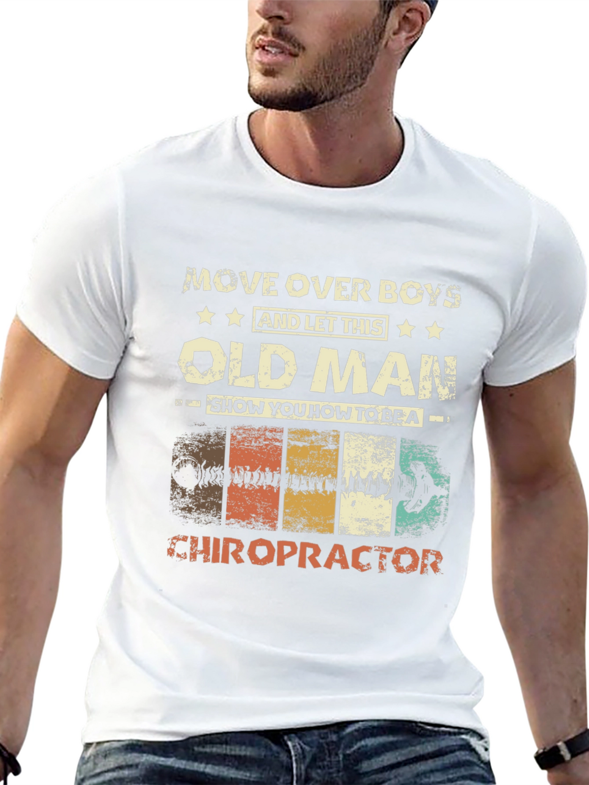 Old Man Chiropractor Graphic T-Shirt