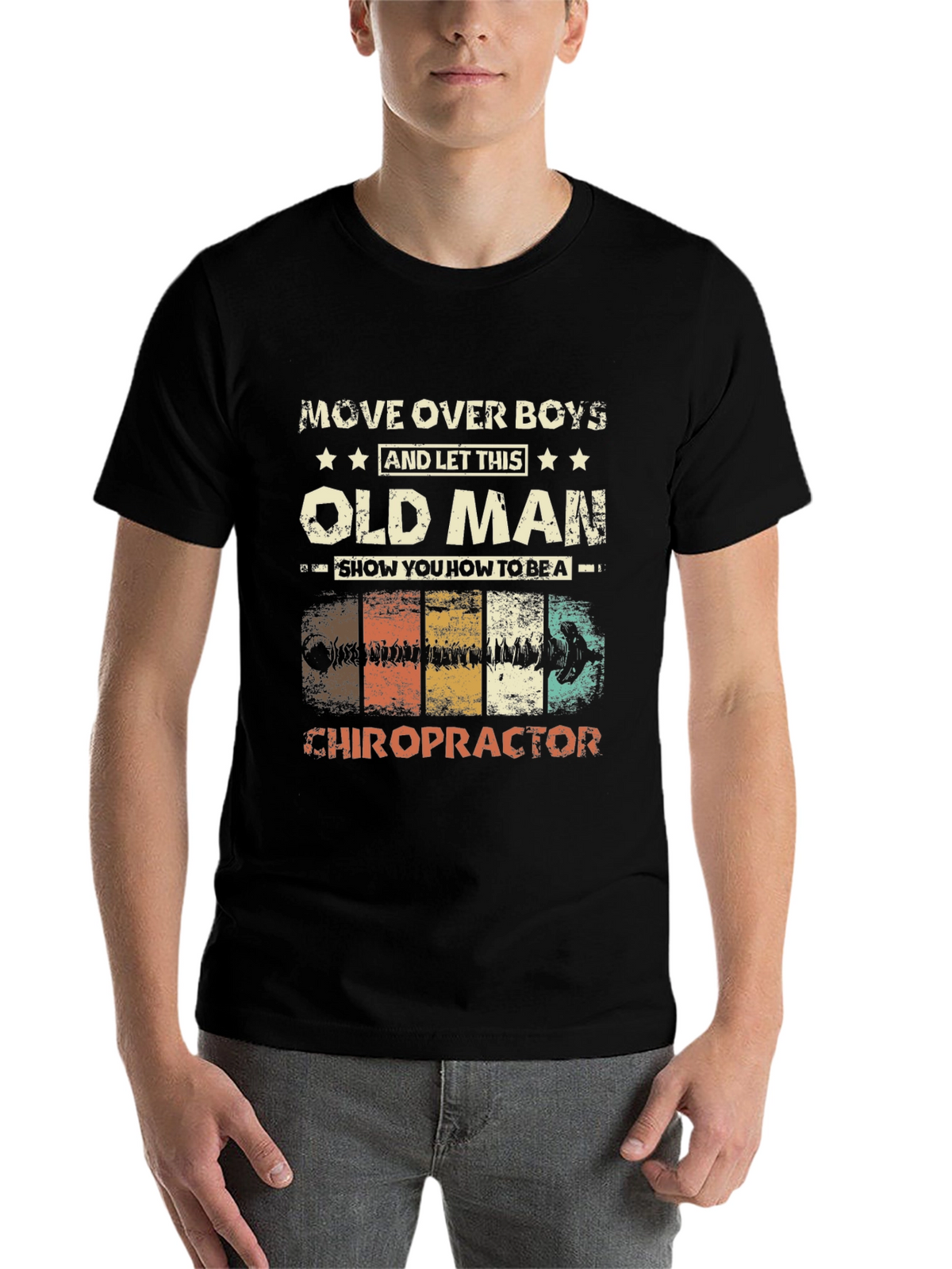 Old Man Chiropractor Graphic T-Shirt