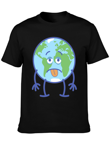 Sad Earth Graphic T-Shirt - Black