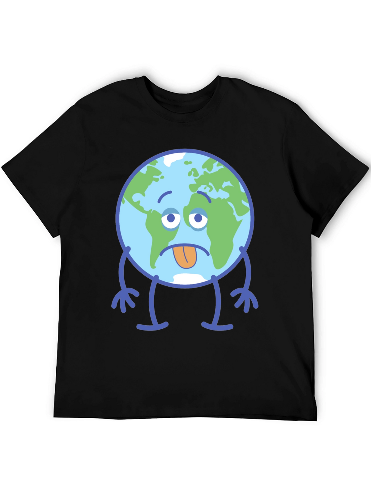Sad Earth Graphic T-Shirt - Black