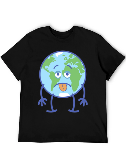 Sad Earth Graphic T-Shirt - Black