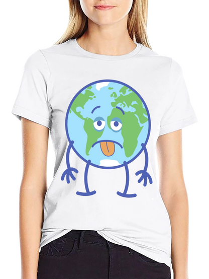Sad Earth Graphic T-Shirt - Black