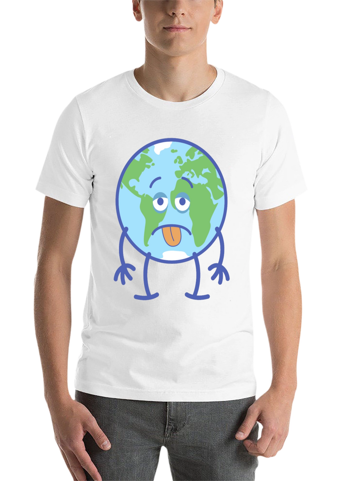 Sad Earth Graphic T-Shirt - Black