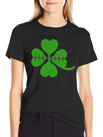 St. Patricks Day Shamrock Heartbeat T-Shirt