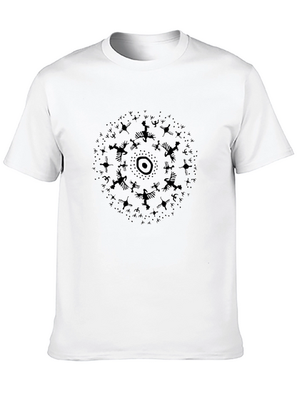 Abstract Bird Circle Black T-Shirt