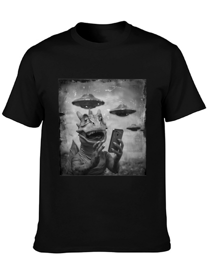 Retro Alien Lizard Selfie Graphic Tee