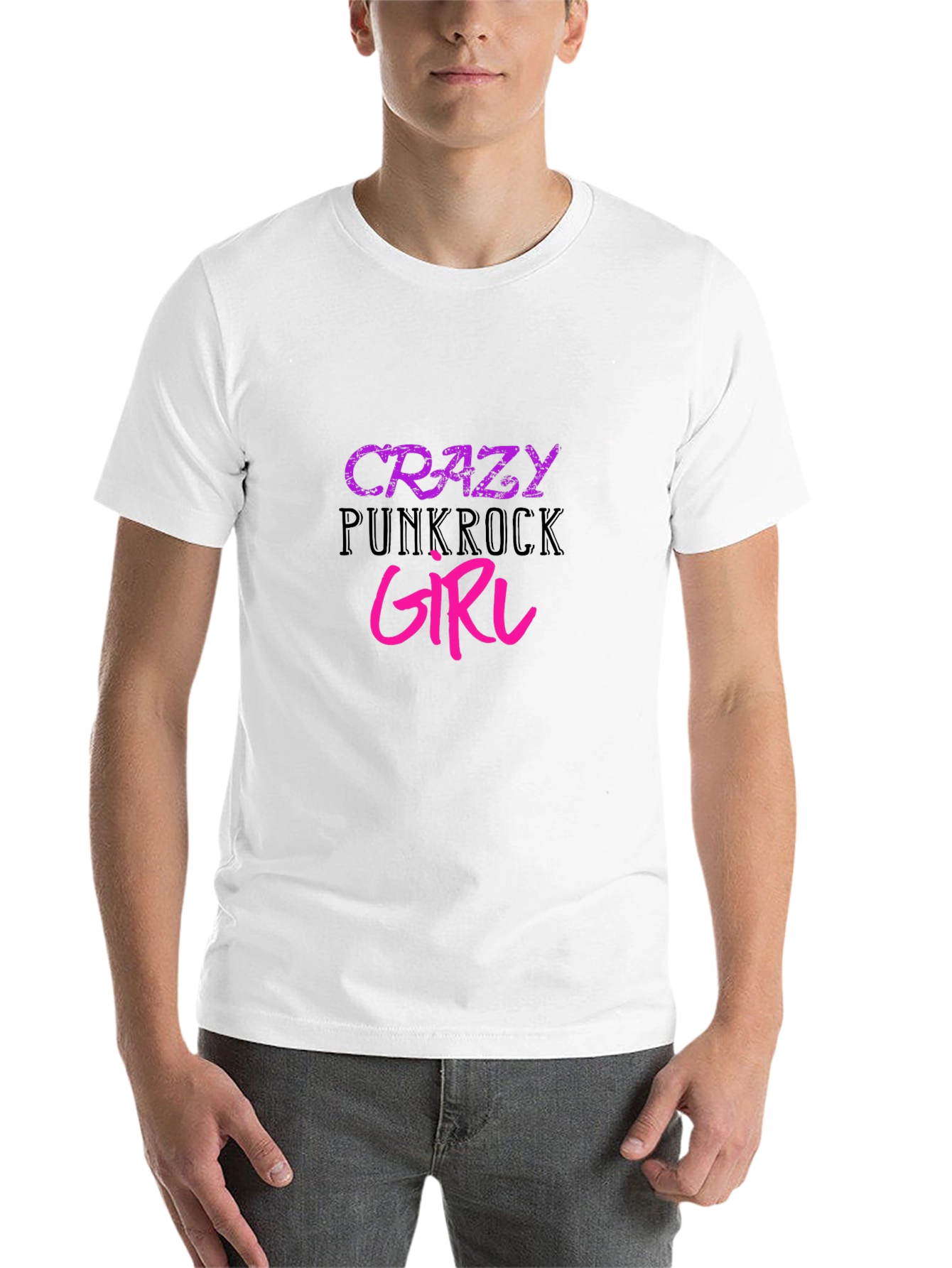 Crazy Punkrock Girl Black T-Shirt