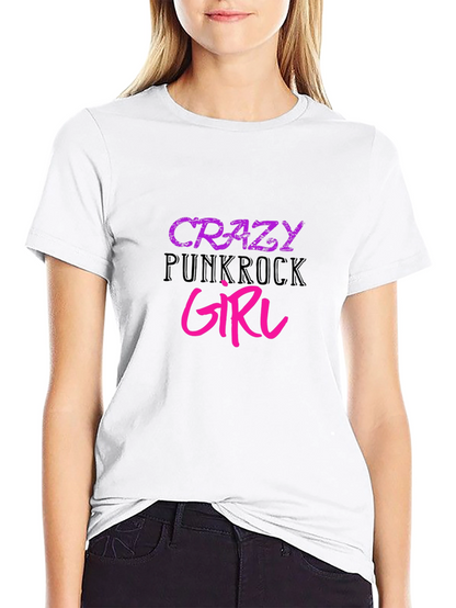 Crazy Punkrock Girl Black T-Shirt