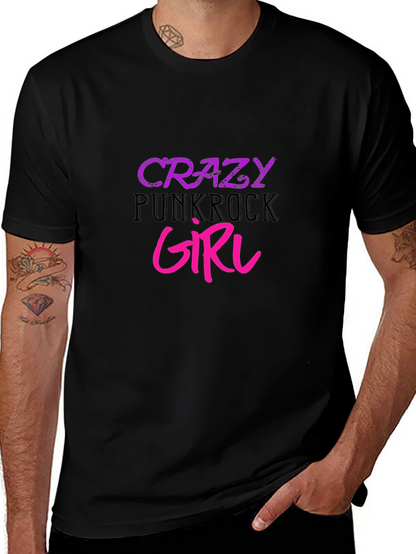 Crazy Punkrock Girl Black T-Shirt