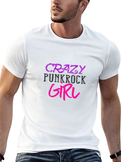 Crazy Punkrock Girl Black T-Shirt