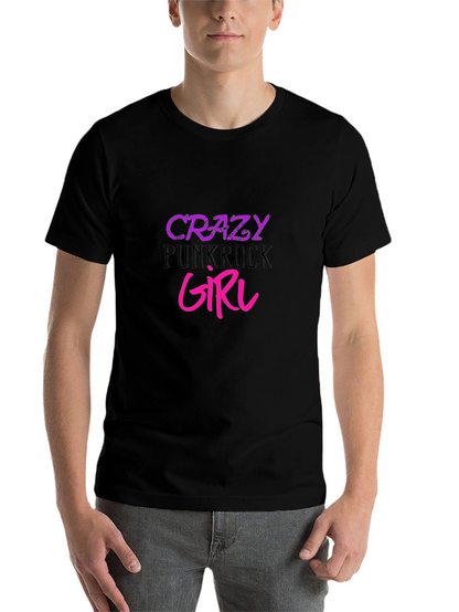 Crazy Punkrock Girl Black T-Shirt