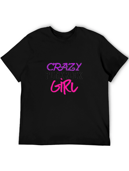 Crazy Punkrock Girl Black T-Shirt