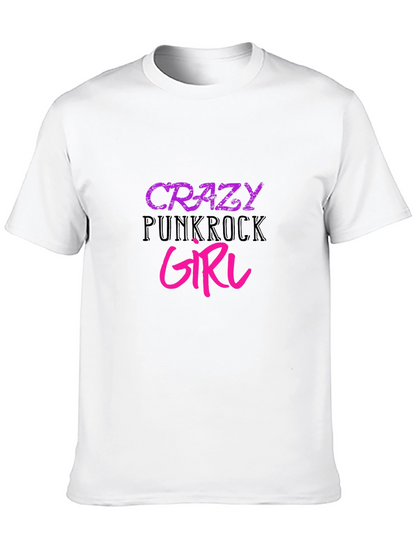 Crazy Punkrock Girl Black T-Shirt
