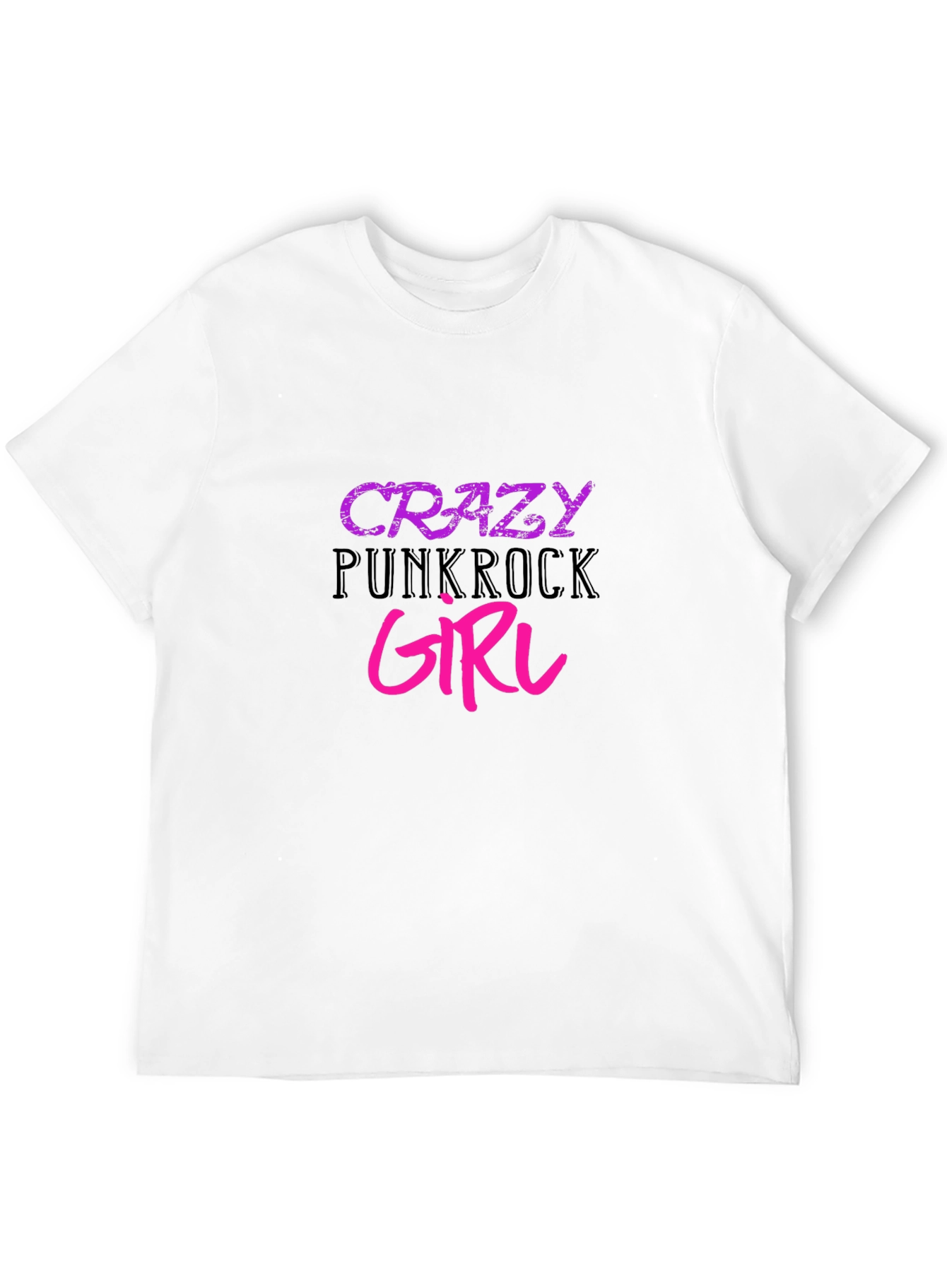 Crazy Punkrock Girl Black T-Shirt