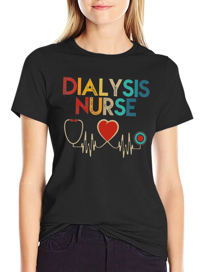 Dialysis Nurse T-Shirt Heartbeat Design