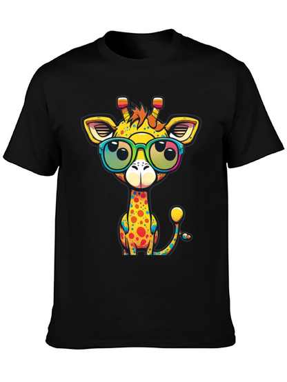 Cool Giraffe Graphic Tee - Black T-Shirt