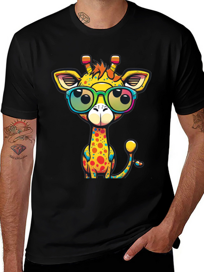 Cool Giraffe Graphic Tee - Black T-Shirt