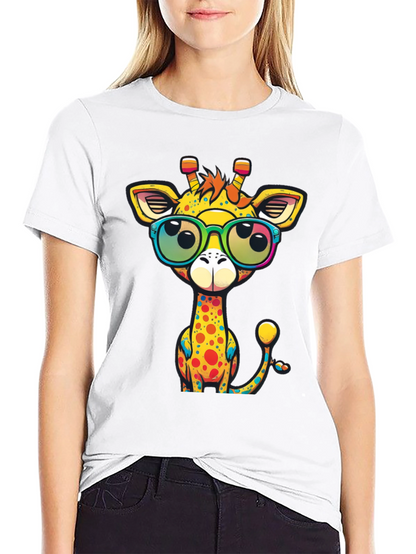 Cool Giraffe Graphic Tee - Black T-Shirt