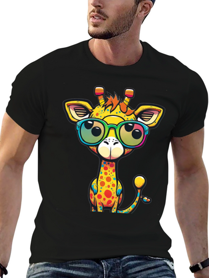 Cool Giraffe Graphic Tee - Black T-Shirt