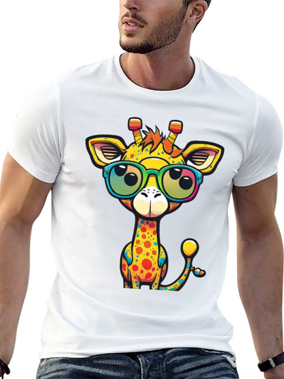 Cool Giraffe Graphic Tee - Black T-Shirt