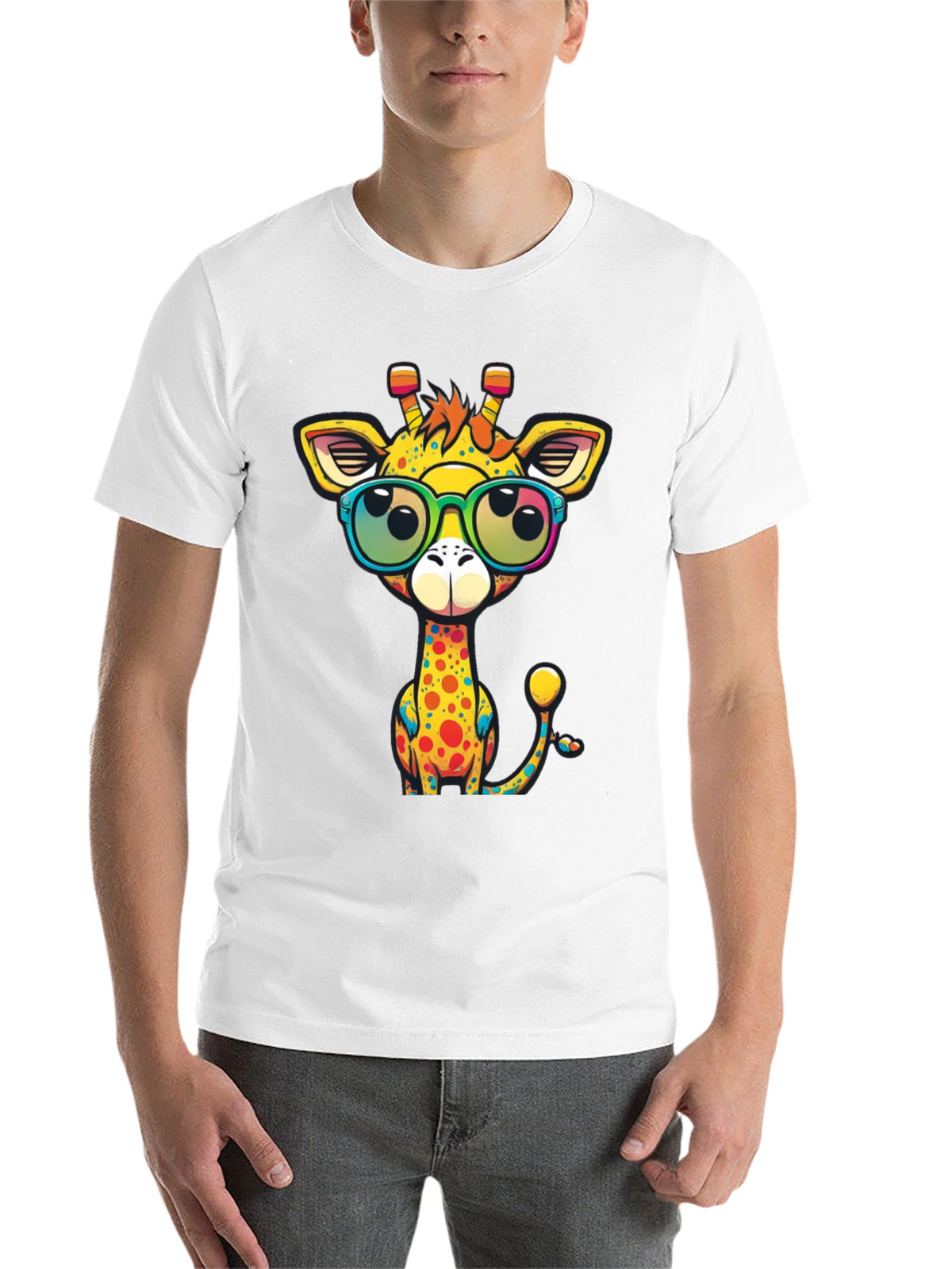 Cool Giraffe Graphic Tee - Black T-Shirt