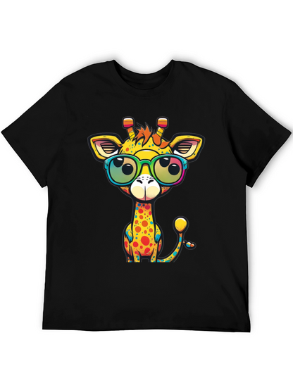Cool Giraffe Graphic Tee - Black T-Shirt
